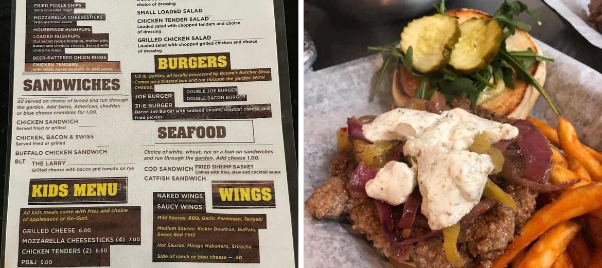 Bluegrass Tavern Menu